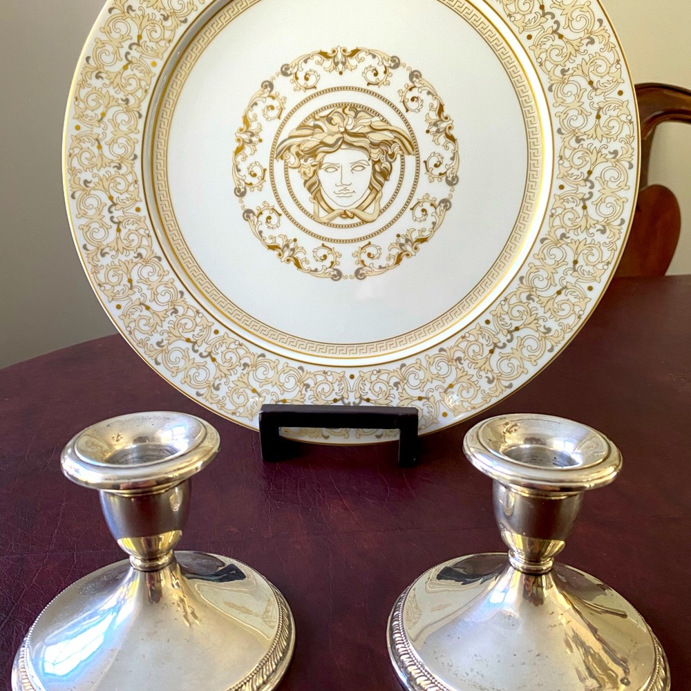 Vintage Cartier Sterling Silver Candlestick Pair (Authentic)